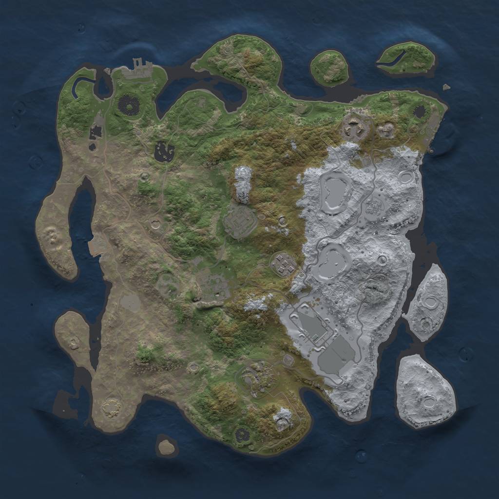 Rust Map: Procedural Map, Size: 3500, Seed: 1757054667, 15 Monuments