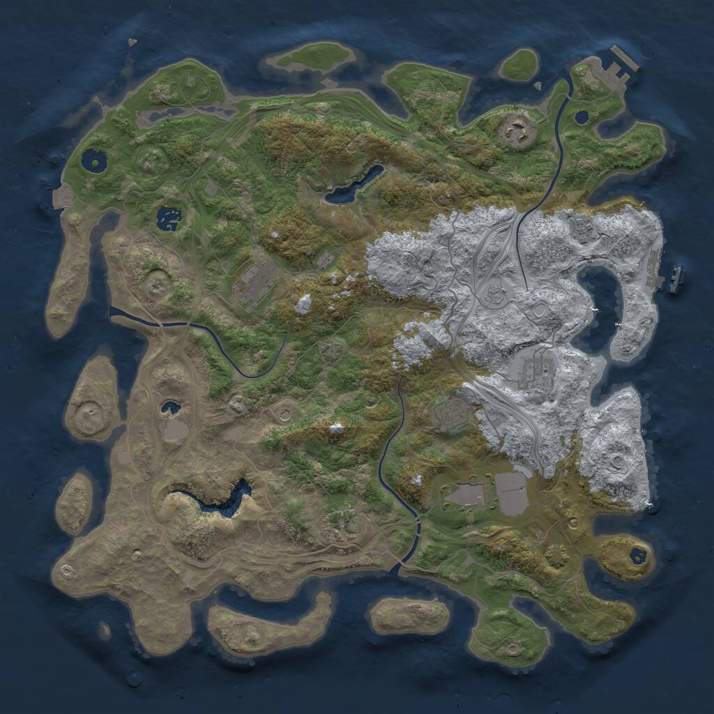 Rust Map: Procedural Map, Size: 4250, Seed: 532456, 14 Monuments