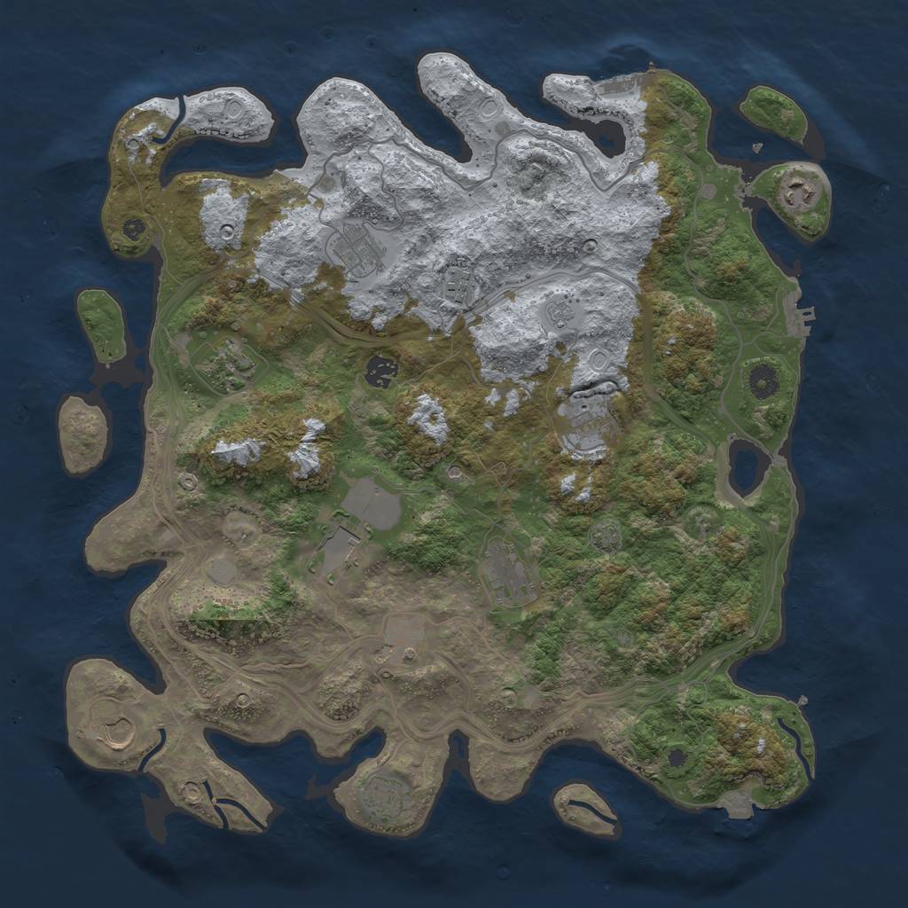 Rust Map: Procedural Map, Size: 4250, Seed: 773095723, 19 Monuments