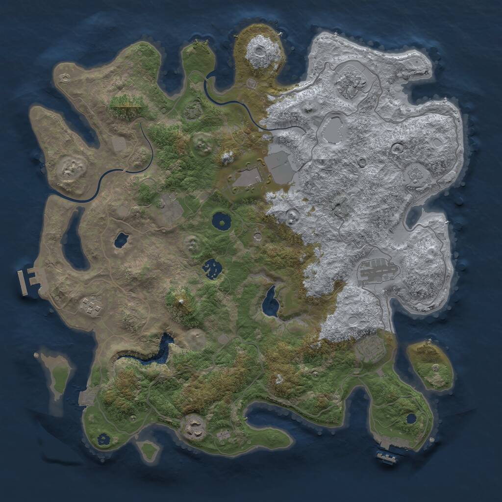 Rust Map: Procedural Map, Size: 4000, Seed: 601610821, 14 Monuments