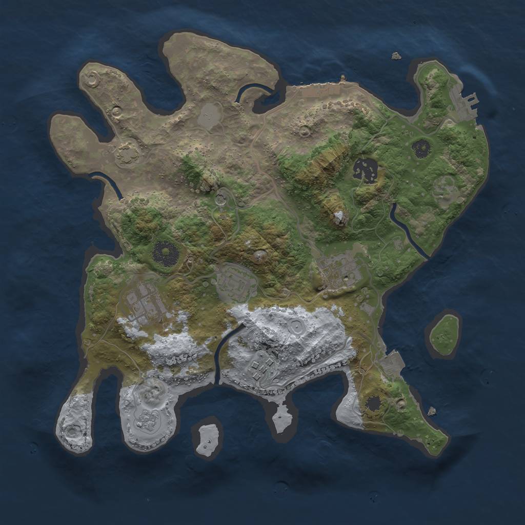 Rust Map: Procedural Map, Size: 3000, Seed: 1430924588, 13 Monuments