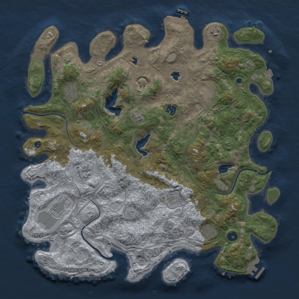 Rust Map: Procedural Map, Size: 4500, Seed: 1719277216, 15 Monuments