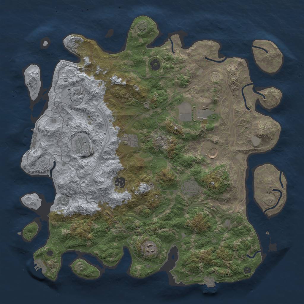 Rust Map: Procedural Map, Size: 4250, Seed: 1808715271, 17 Monuments