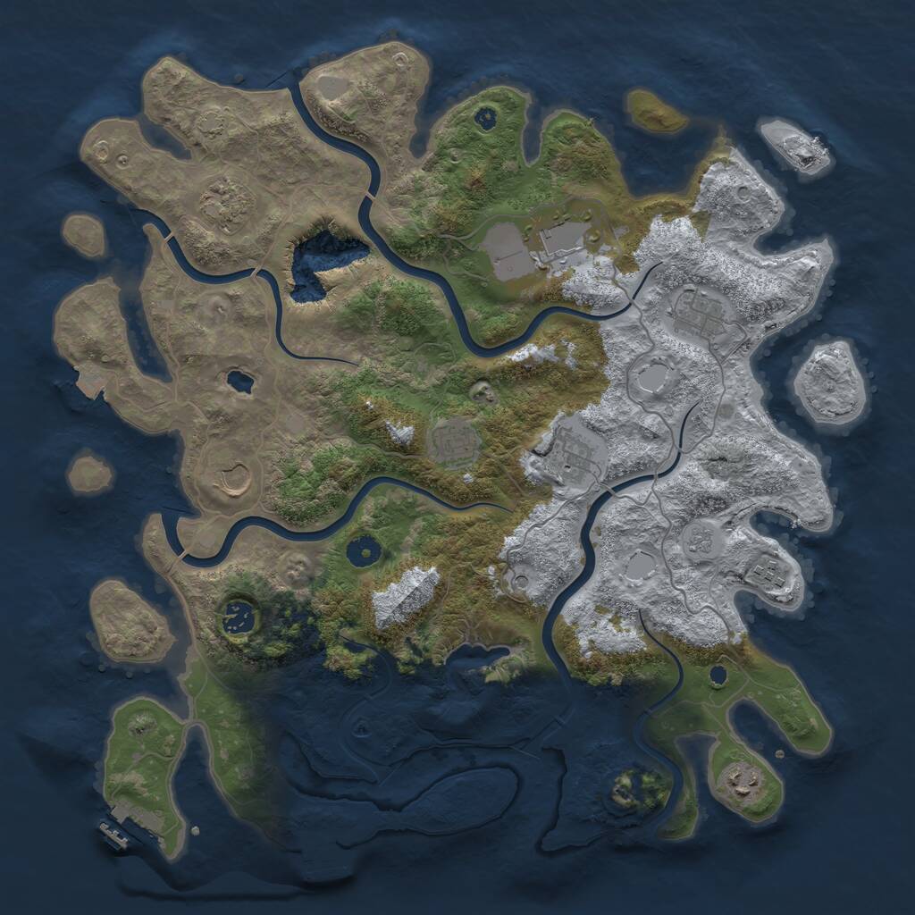 Rust Map: Procedural Map, Size: 4200, Seed: 225582661, 15 Monuments