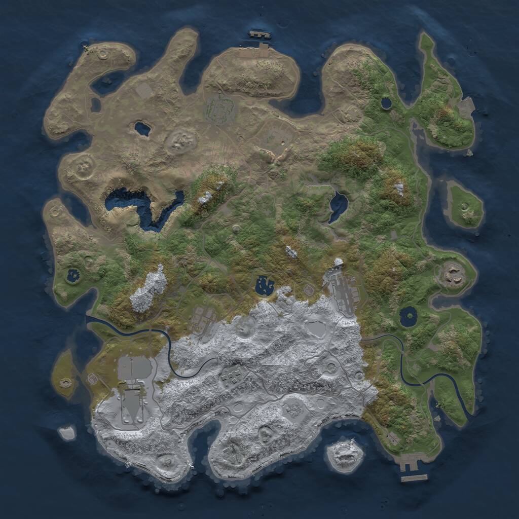 Rust Map: Procedural Map, Size: 4000, Seed: 56465443, 14 Monuments