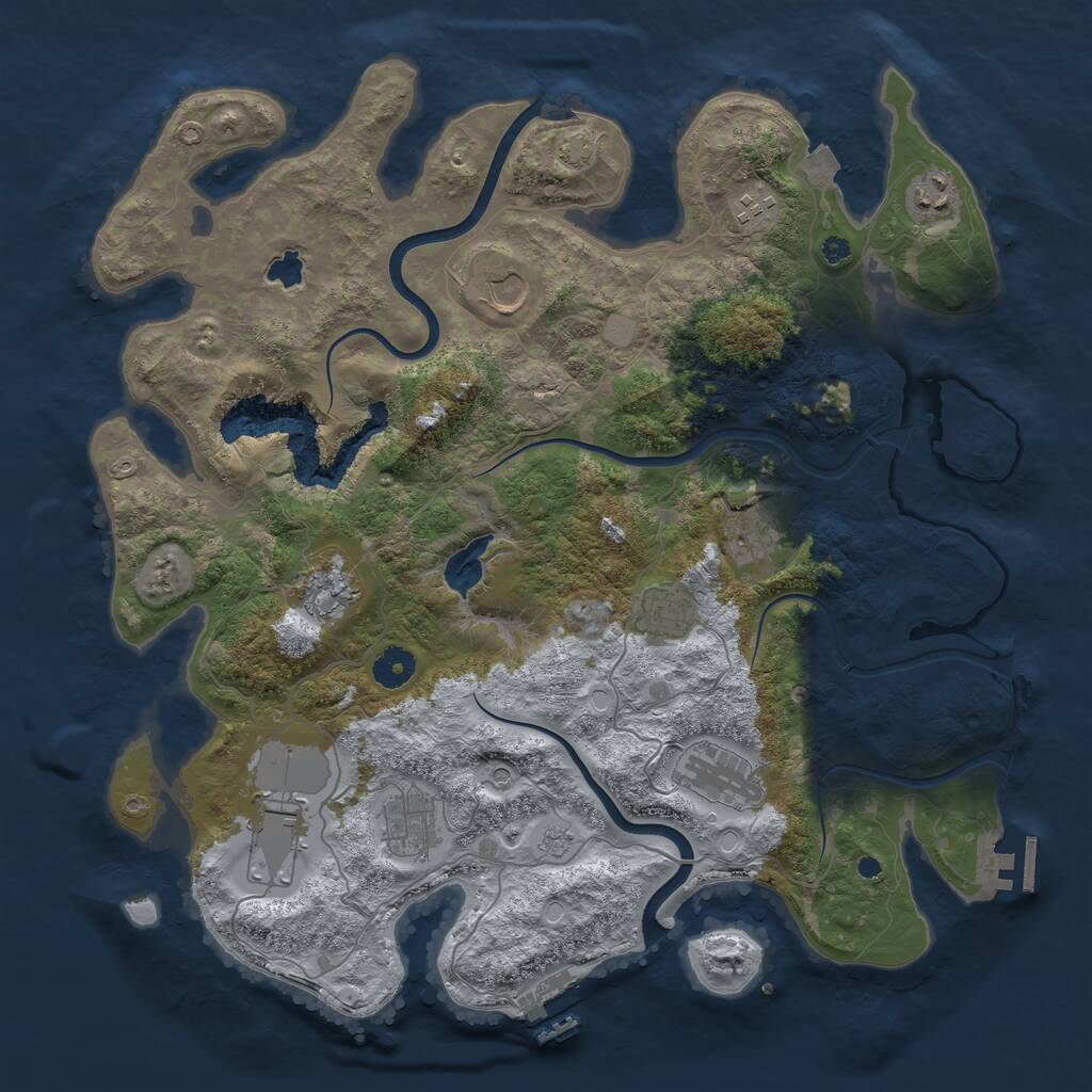 Rust Map: Procedural Map, Size: 4000, Seed: 56465443, 15 Monuments