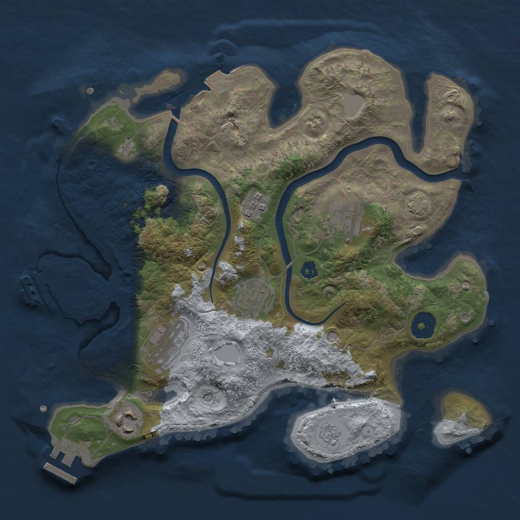 Rust Map: Procedural Map, Size: 3000, Seed: 29114, 11 Monuments