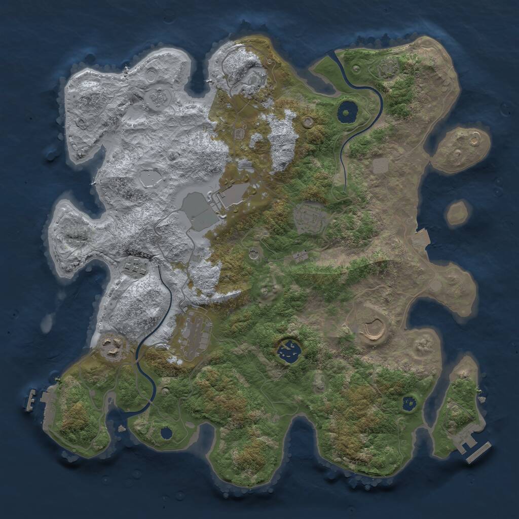 Rust Map: Procedural Map, Size: 3600, Seed: 10508, 14 Monuments