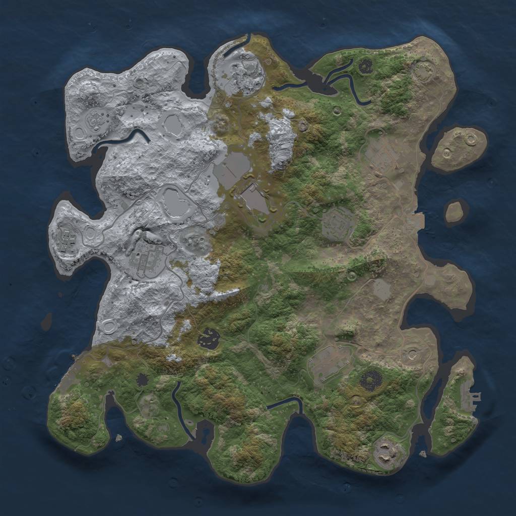 Rust Map: Procedural Map, Size: 3600, Seed: 10508, 17 Monuments