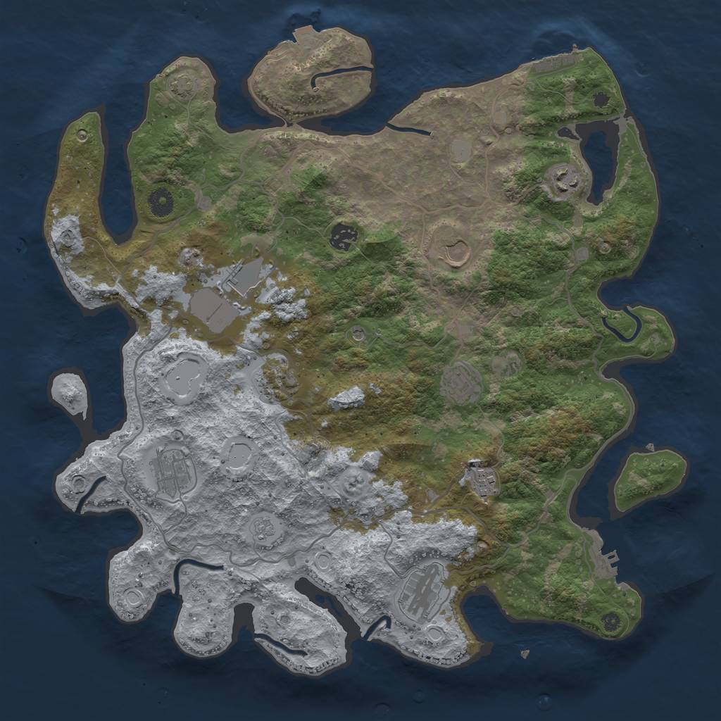 Rust Map: Procedural Map, Size: 4000, Seed: 1627283746, 17 Monuments