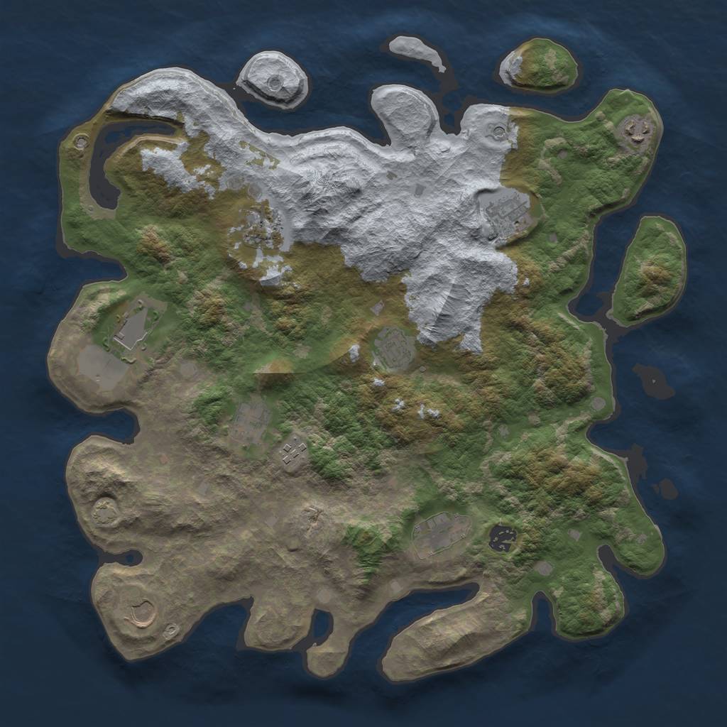 Rust Map: Barren, Size: 4000, Seed: 108977224, 14 Monuments