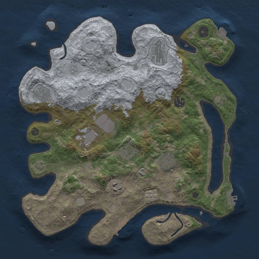 Rust Map: Procedural Map, Size: 3500, Seed: 197574272, 15 Monuments