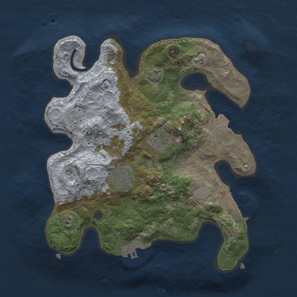 Rust Map: Procedural Map, Size: 2699, Seed: 53030, 10 Monuments