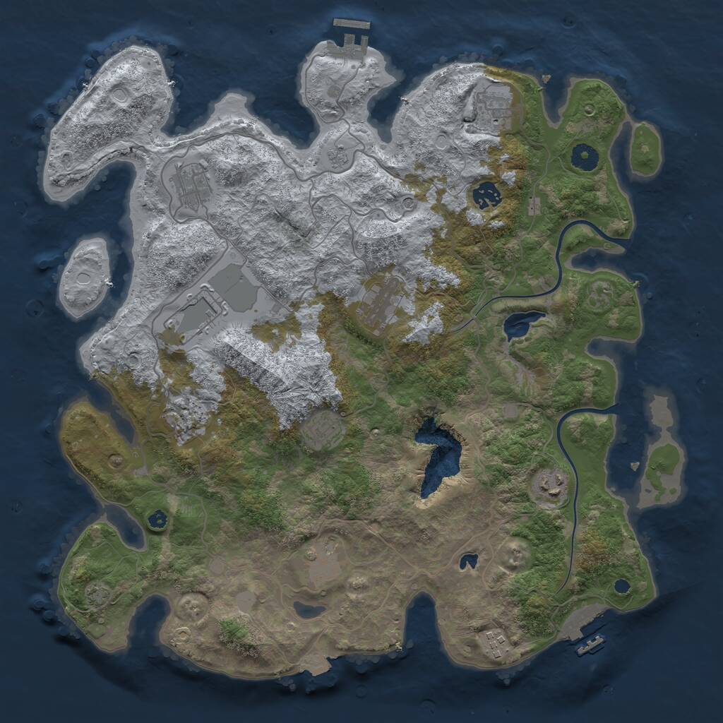 Rust Map: Procedural Map, Size: 4000, Seed: 923195033, 16 Monuments