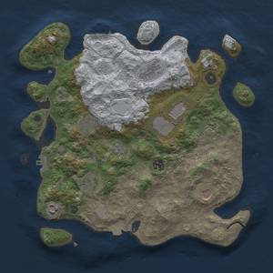 Thumbnail Rust Map: Procedural Map, Size: 3500, Seed: 1119909076, 17 Monuments