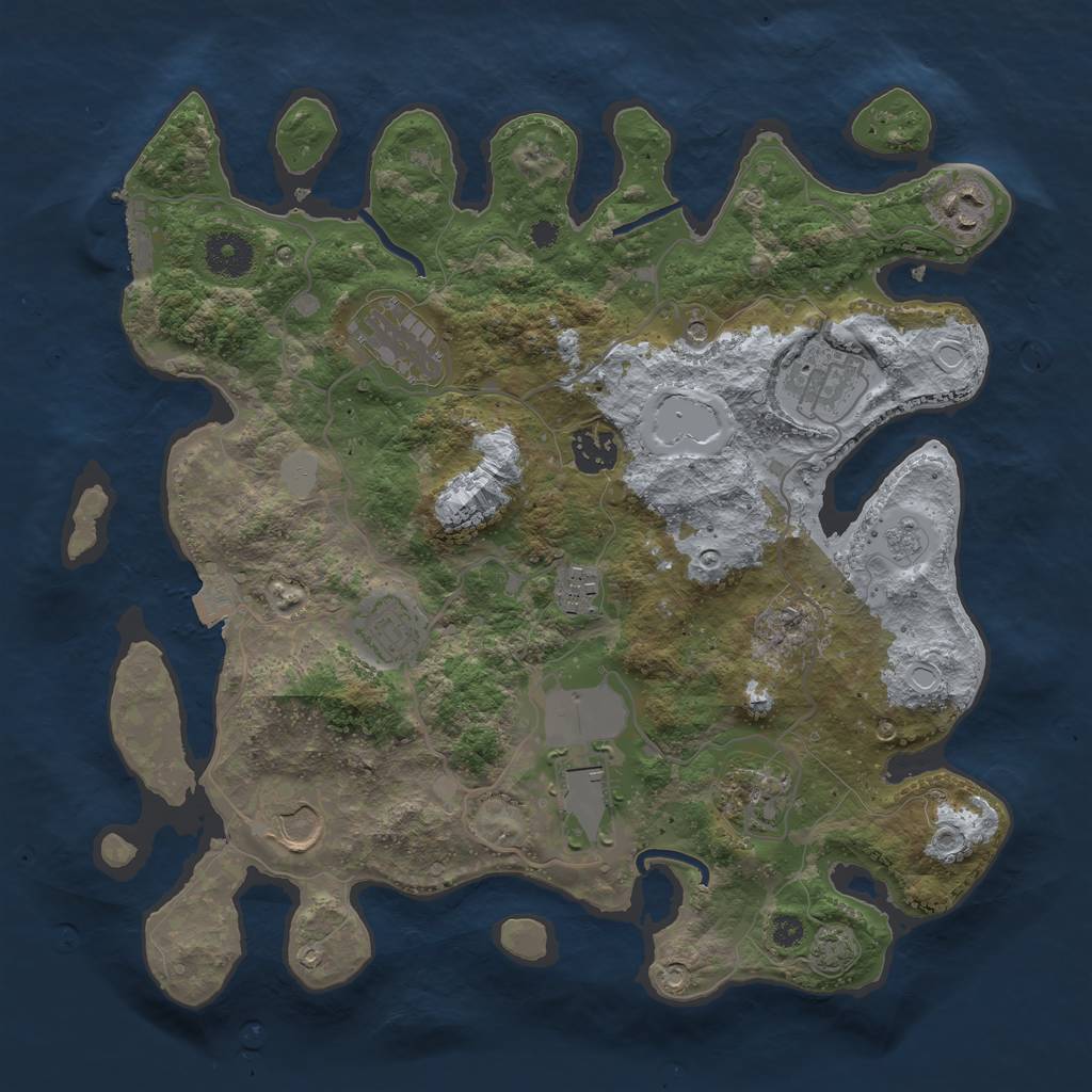 Rust Map: Procedural Map, Size: 3500, Seed: 75846, 16 Monuments