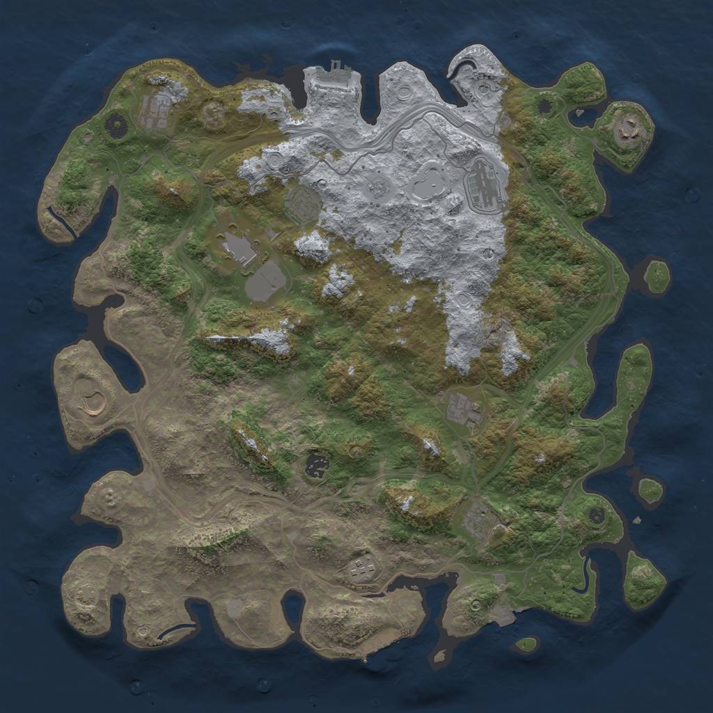 Rust Map: Procedural Map, Size: 4500, Seed: 131345172, 18 Monuments