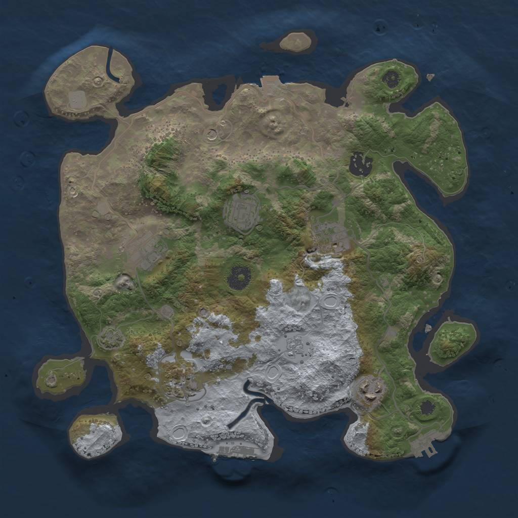 Rust Map: Procedural Map, Size: 3200, Seed: 1294337062, 14 Monuments