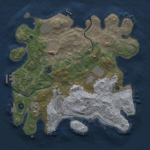 Thumbnail Rust Map: Procedural Map, Size: 3500, Seed: 1573723011, 13 Monuments