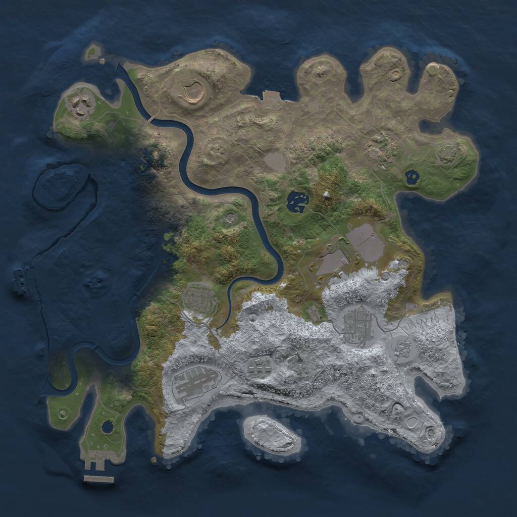 Rust Map: Procedural Map, Size: 3500, Seed: 1573723011, 15 Monuments