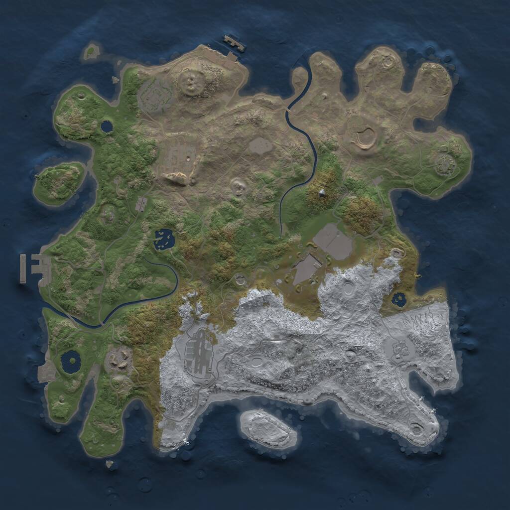 Rust Map: Procedural Map, Size: 3500, Seed: 1573723011, 13 Monuments