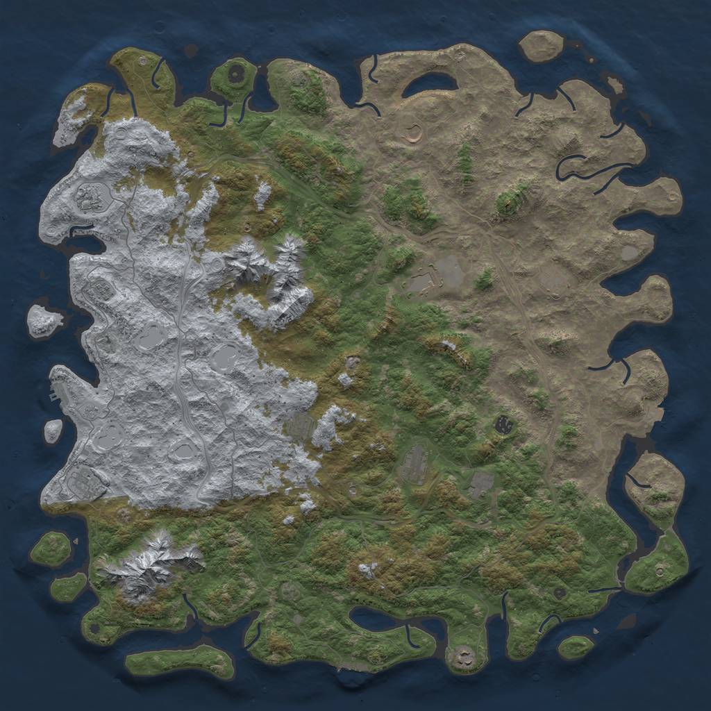 Rust Map: Procedural Map, Size: 6000, Seed: 1899386142, 19 Monuments