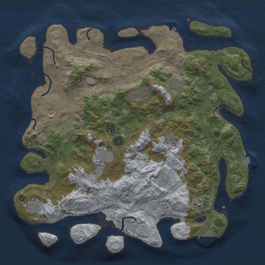 Rust Map: Procedural Map, Size: 4250, Seed: 6284232, 18 Monuments