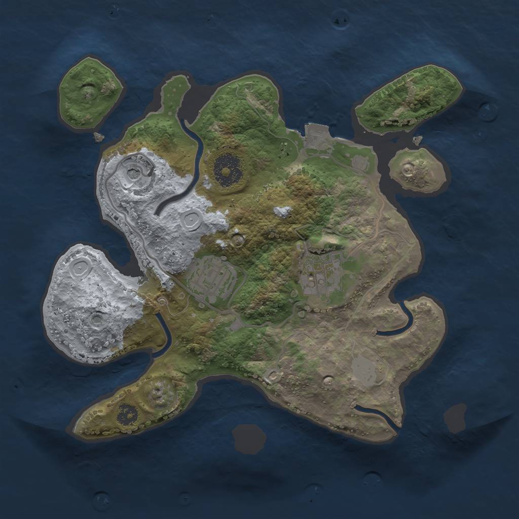Rust Map: Procedural Map, Size: 2500, Seed: 11388829, 6 Monuments