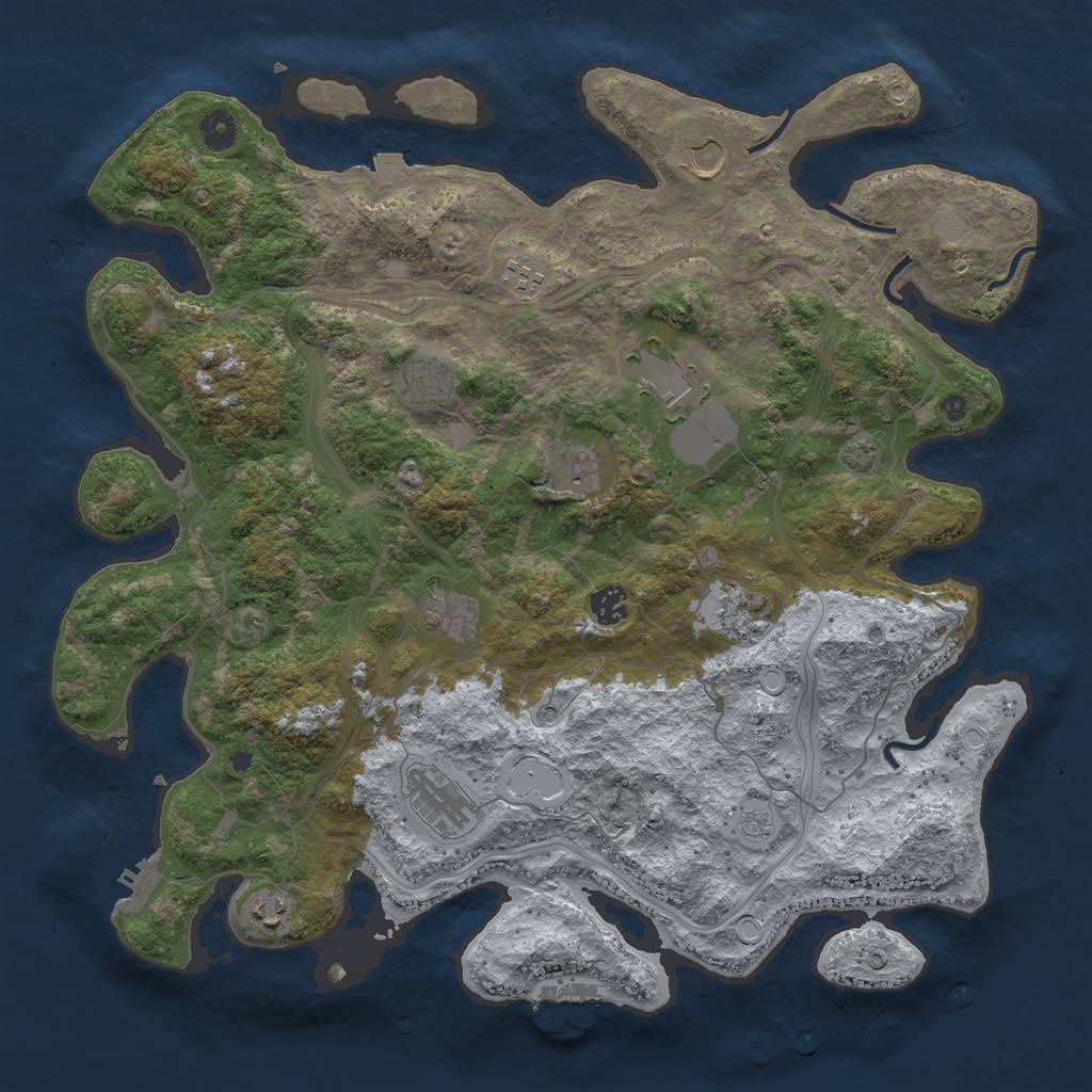 Rust Map: Procedural Map, Size: 4250, Seed: 1110754251, 18 Monuments