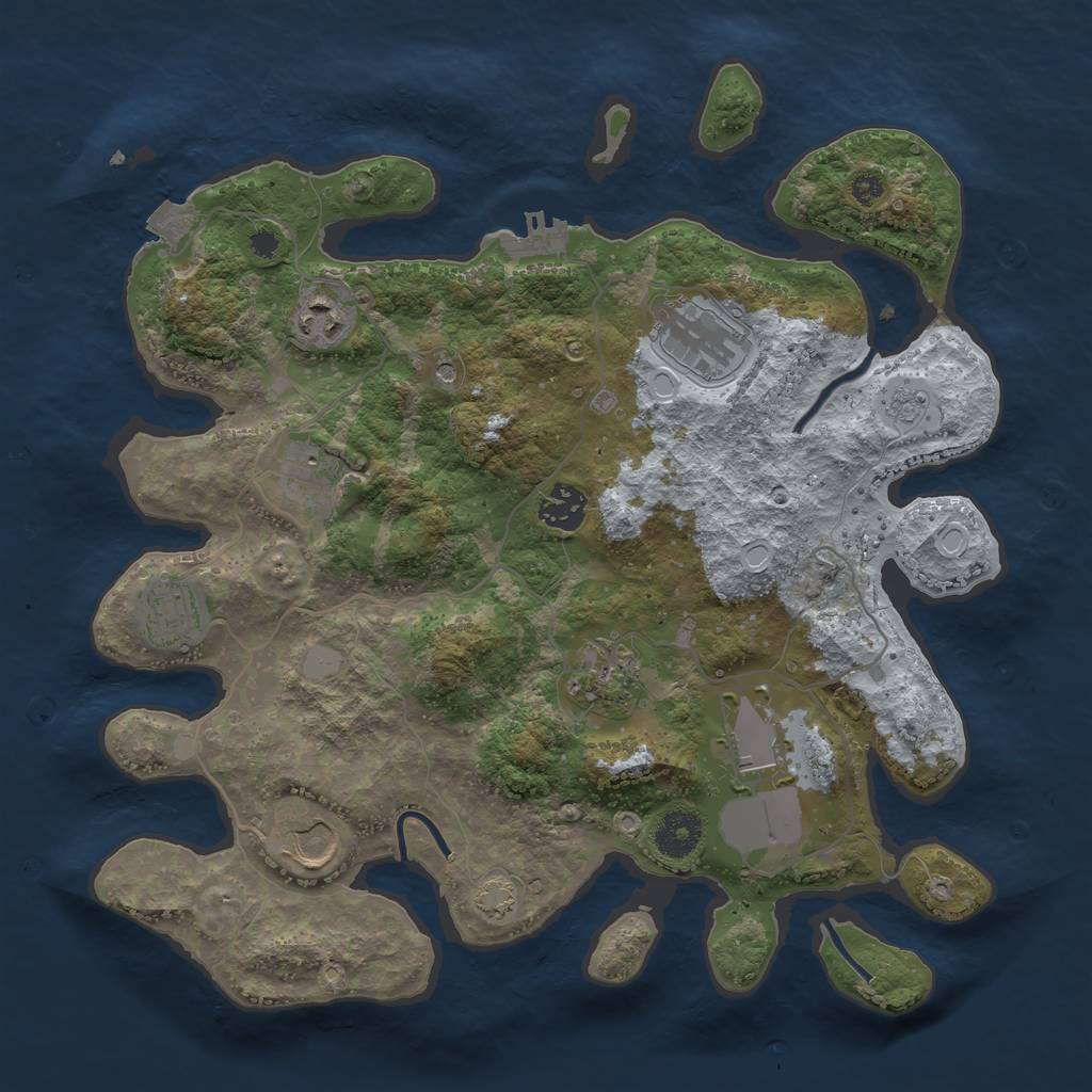 Rust Map: Procedural Map, Size: 3500, Seed: 1894831502, 15 Monuments