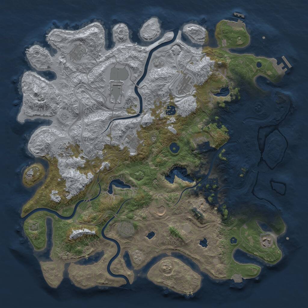 Rust Map: Procedural Map, Size: 4500, Seed: 617517482, 17 Monuments