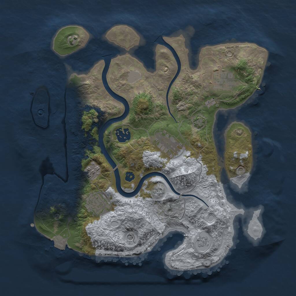 Rust Map: Procedural Map, Size: 3000, Seed: 5901836, 9 Monuments