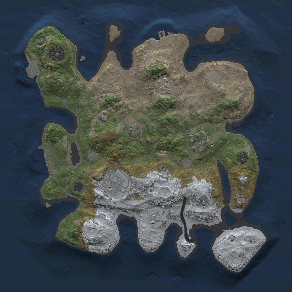 Rust Map: Procedural Map, Size: 2750, Seed: 37569, 11 Monuments