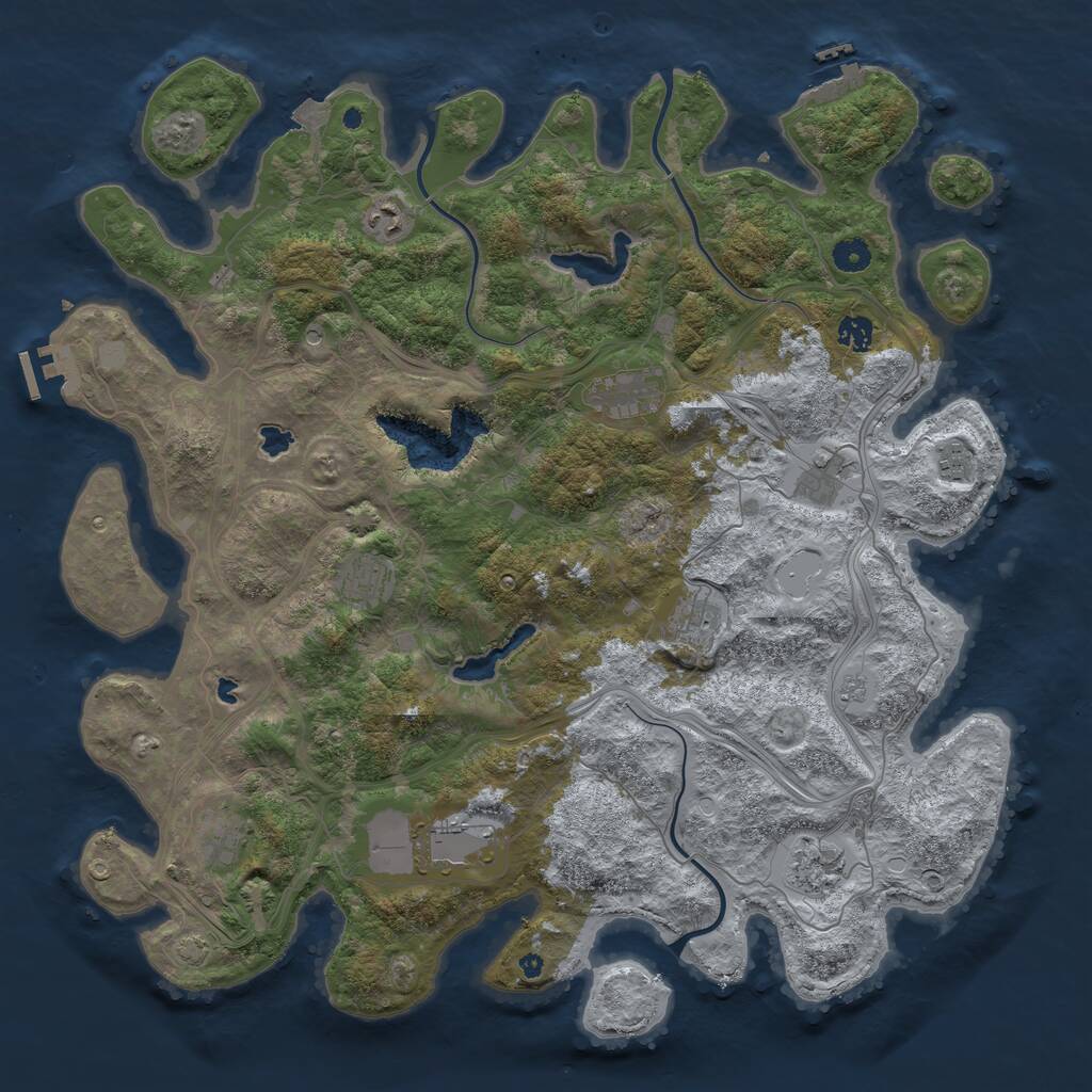 Rust Map: Procedural Map, Size: 4500, Seed: 1382016, 16 Monuments