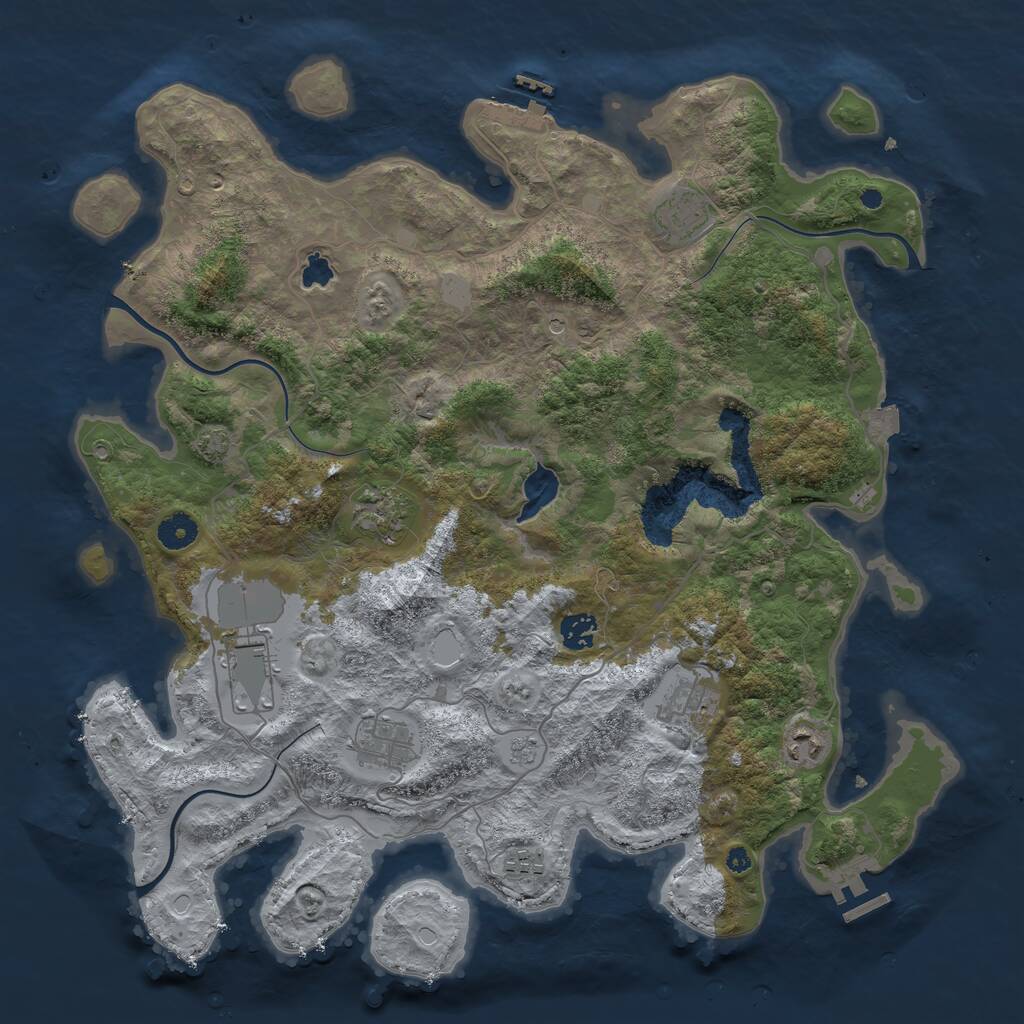 Rust Map: Procedural Map, Size: 4100, Seed: 1223, 14 Monuments