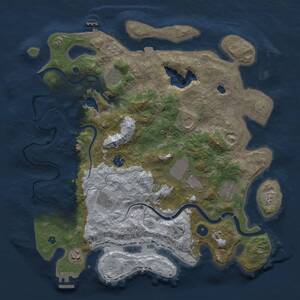 Thumbnail Rust Map: Procedural Map, Size: 4000, Seed: 1764836658, 14 Monuments