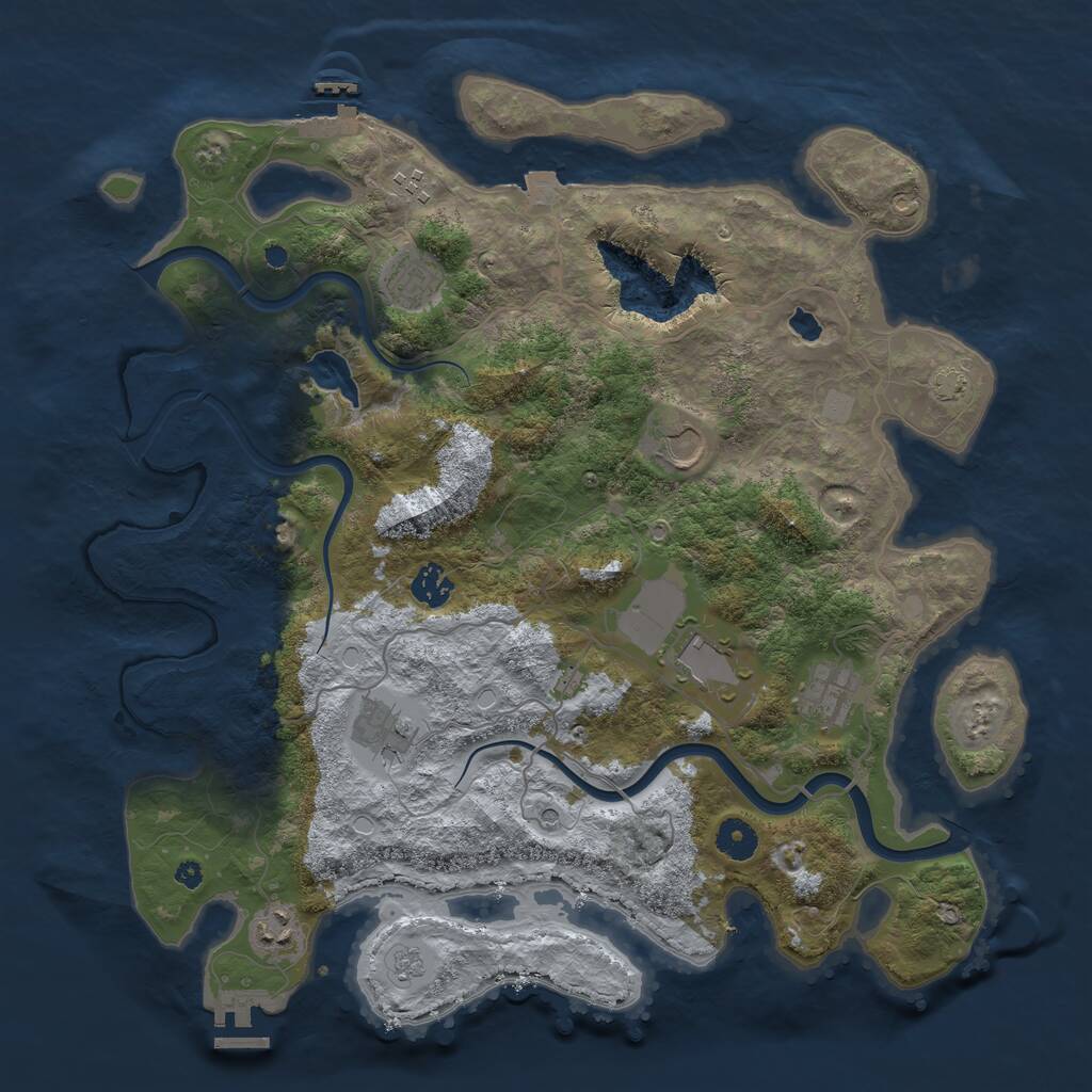 Rust Map: Procedural Map, Size: 4000, Seed: 1764836658, 14 Monuments