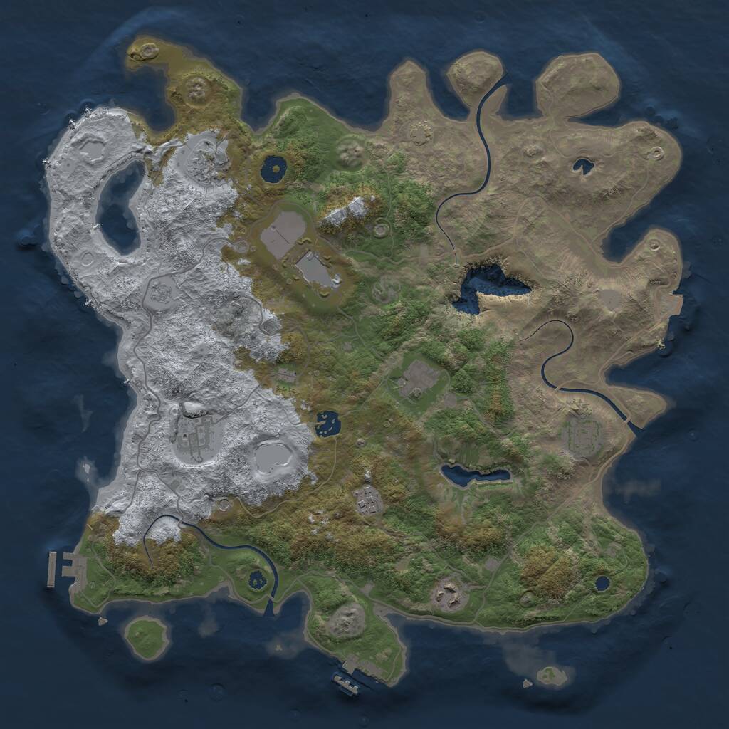 Rust Map: Procedural Map, Size: 4096, Seed: 1082522186, 14 Monuments