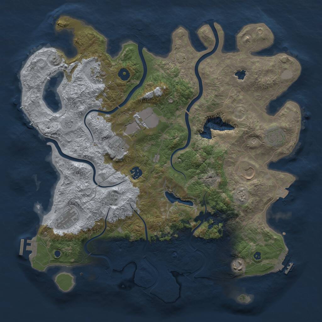 Rust Map: Procedural Map, Size: 4096, Seed: 1082522186, 15 Monuments