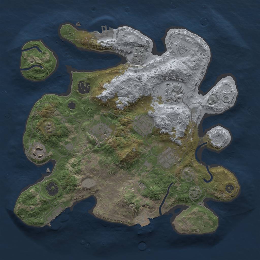 Rust Map: Procedural Map, Size: 3000, Seed: 4369087, 15 Monuments