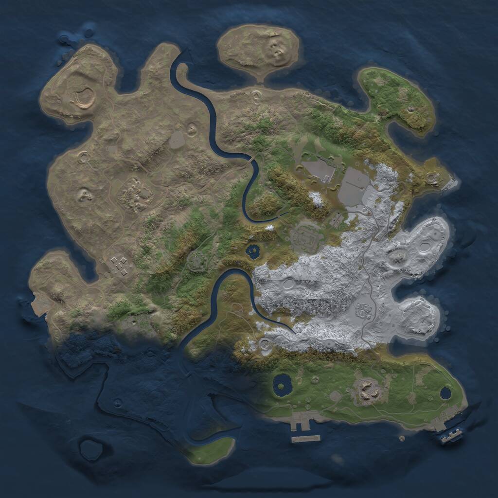 Rust Map: Procedural Map, Size: 3500, Seed: 18665875, 13 Monuments