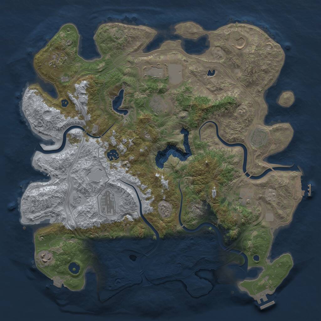 Rust Map: Procedural Map, Size: 4250, Seed: 694700189, 16 Monuments