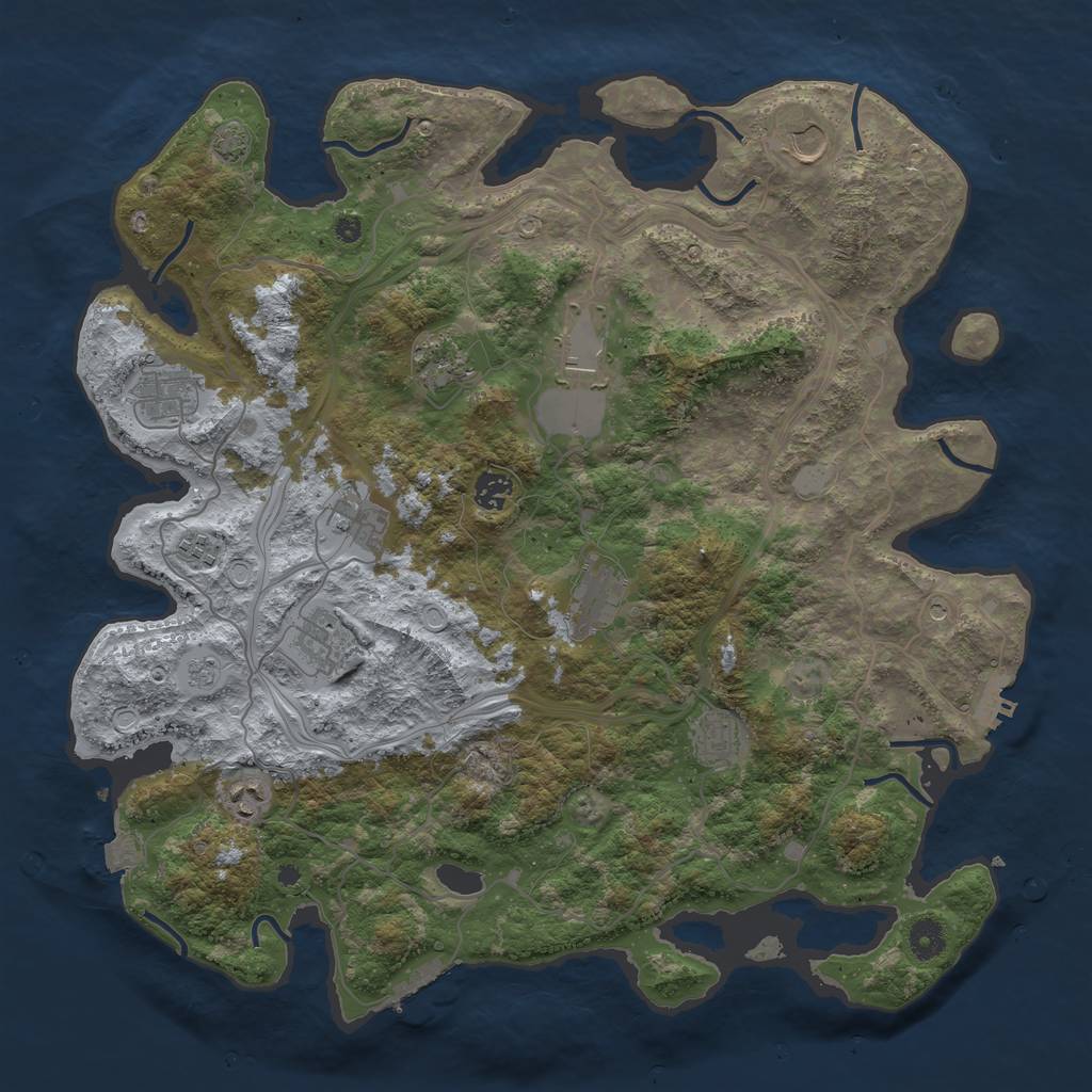 Rust Map: Procedural Map, Size: 4250, Seed: 694700189, 19 Monuments