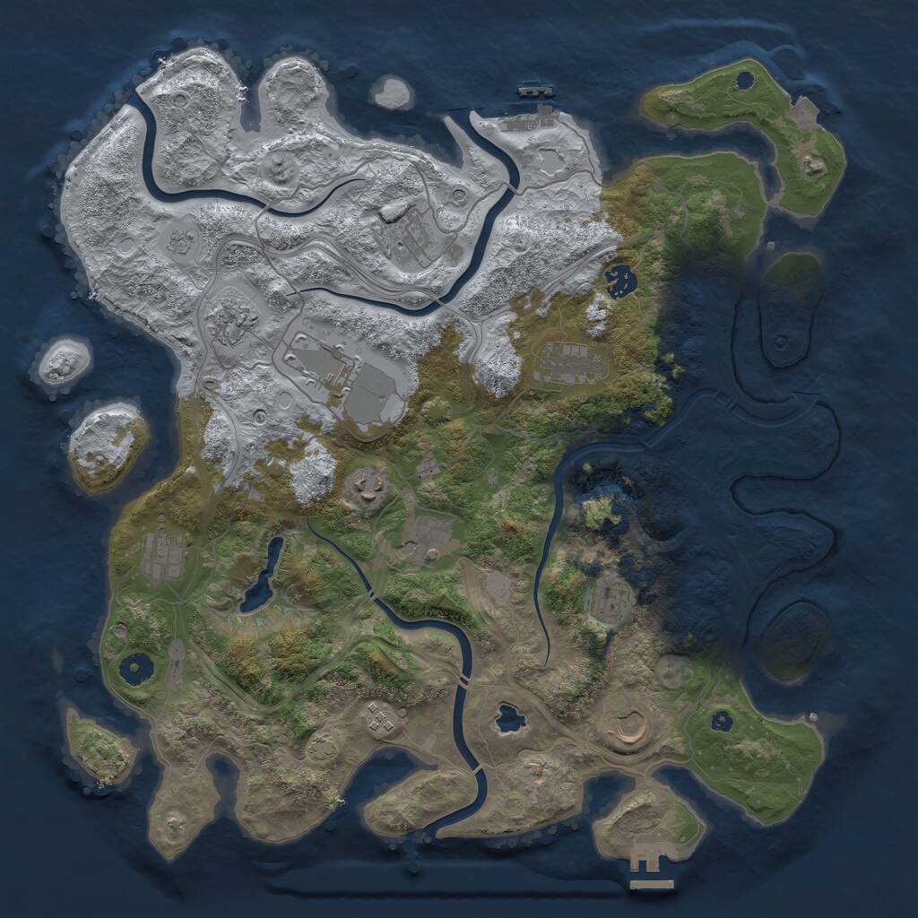 Rust Map: Procedural Map, Size: 4250, Seed: 454317456, 17 Monuments