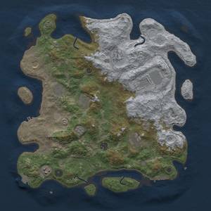 Thumbnail Rust Map: Procedural Map, Size: 4000, Seed: 2056825791, 17 Monuments