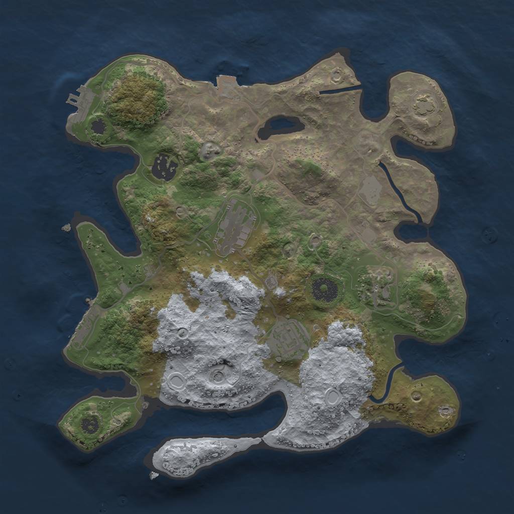 Rust Map: Procedural Map, Size: 3000, Seed: 4936780, 11 Monuments