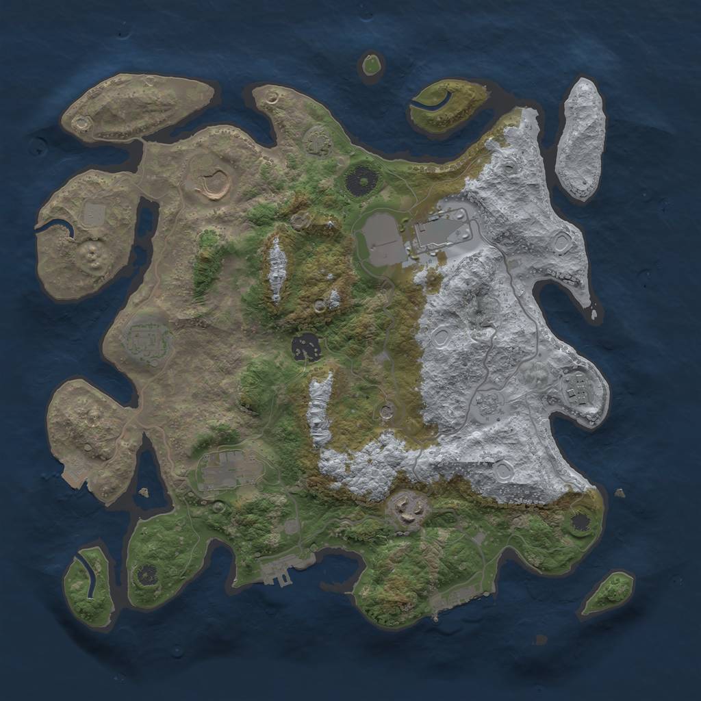 Rust Map: Procedural Map, Size: 3500, Seed: 352246539, 15 Monuments