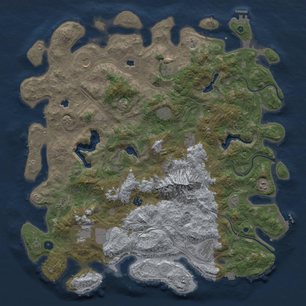 Rust Map: Procedural Map, Size: 5000, Seed: 605685147, 16 Monuments