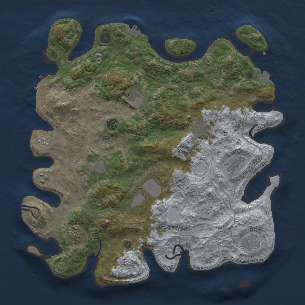Rust Map: Procedural Map, Size: 4250, Seed: 1422091399, 18 Monuments
