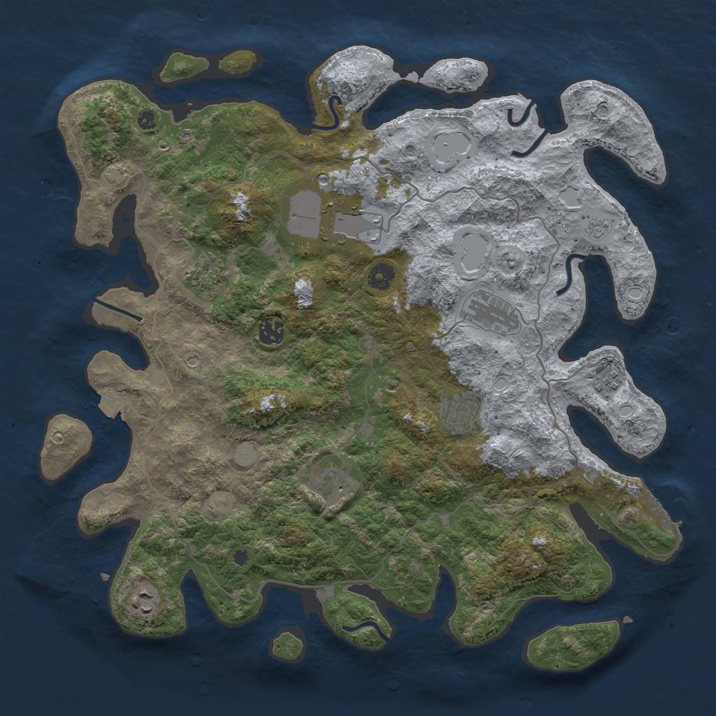 Rust Map: Procedural Map, Size: 4000, Seed: 193521838, 15 Monuments